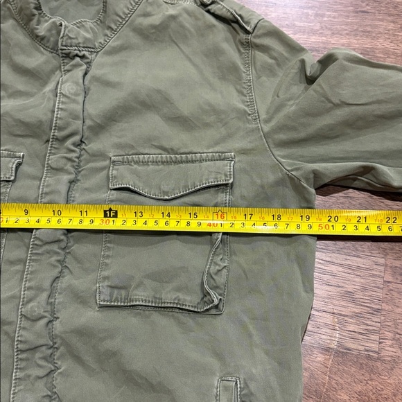 Zara Denim Green Utility Jacket with Military Styling Medium - Picture 5 of 7